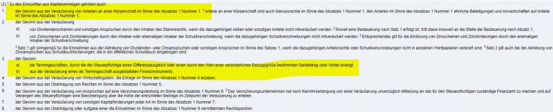 § 20 EStG Einkommensteuergesetz Steuern Kapitalerträge Trading