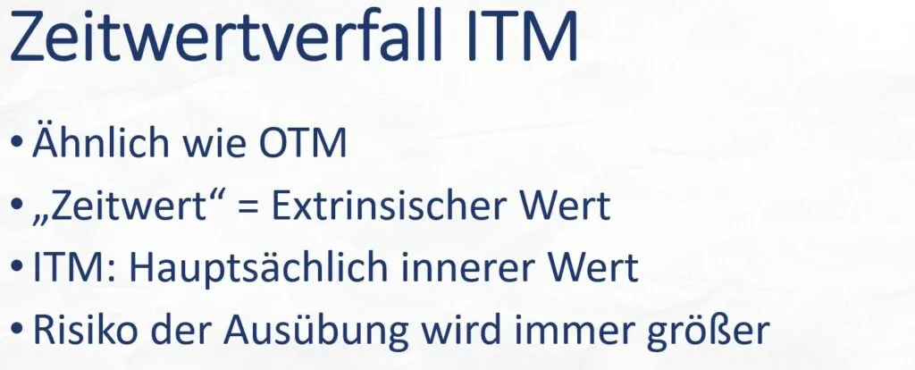 Zeitwertverfall ATM OTM ITM am Geld im Geld aus dem Geld Zeitwertverfall ATM OTM ITM am Geld im Geld aus dem Geld