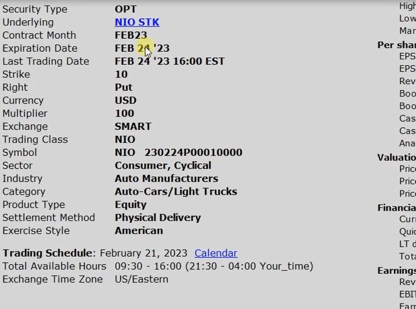 Expiration Settlement Ablauf Optionsverfall TWS Beschreibung